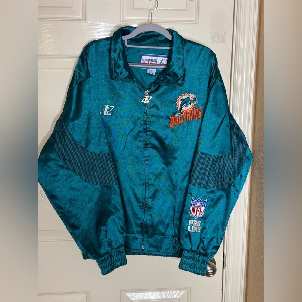 VINTAGE MIAMI DOLPHINS 90s JACKET LOGO 7 SIZE “M” RARE​​ - Picture 6 of 13
